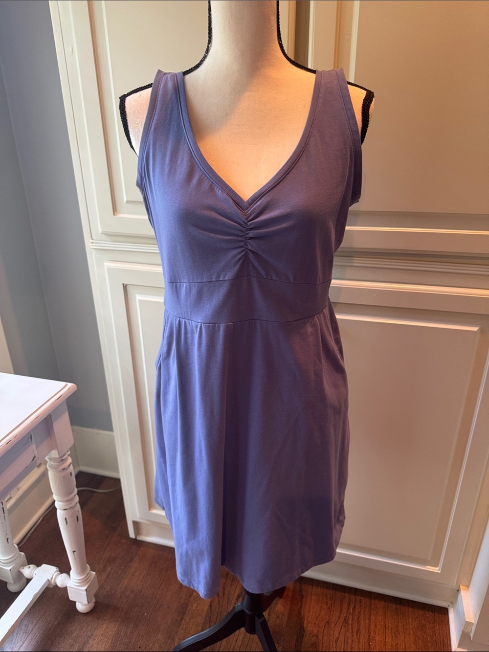 Sleeveless V-Neck blue Women's Dress